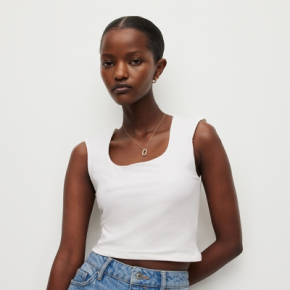 All Saints Tamie White Tank Top Size S
